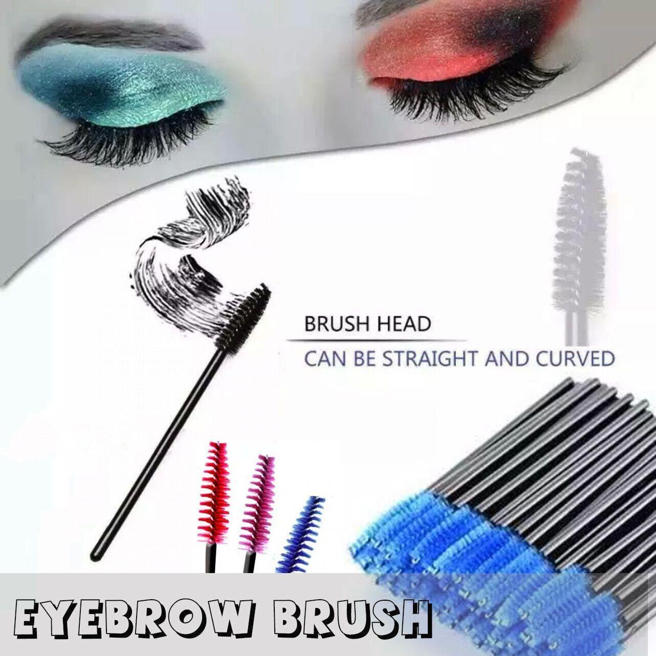50X Disposable Mascara Wands Eyelash Brushes Applicator Lash Extension Brush - Pink+Clear