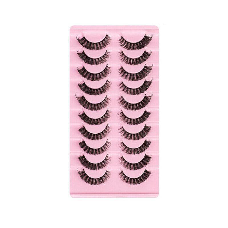 10 Pairs Russian D-Curl Mink False Eyelashes - Full & Curled - DH06-01