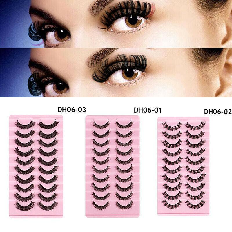 10 Pairs Russian D-Curl Mink False Eyelashes - Full & Curled - DH06-05