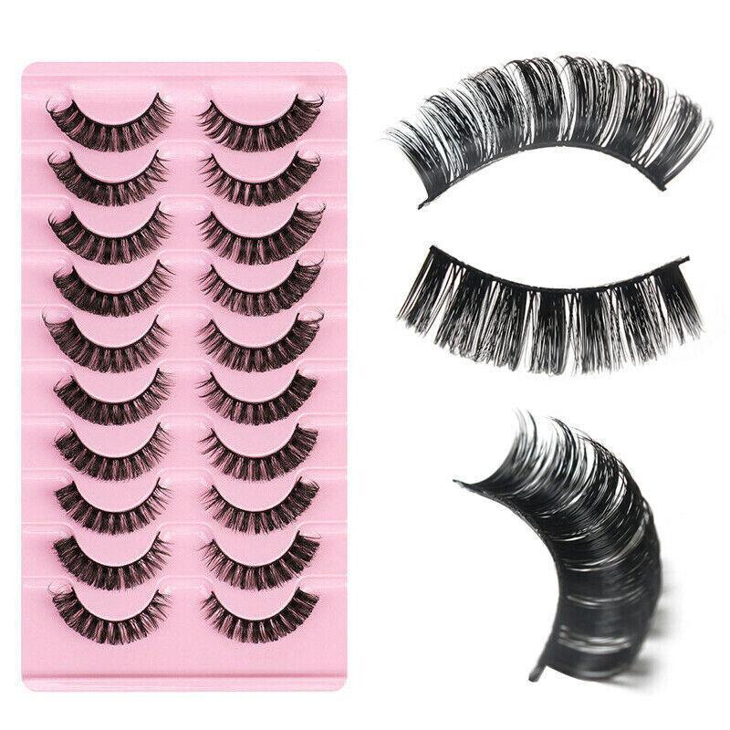 10 Pairs Russian D-Curl Mink False Eyelashes - Full & Curled - DH06-H5