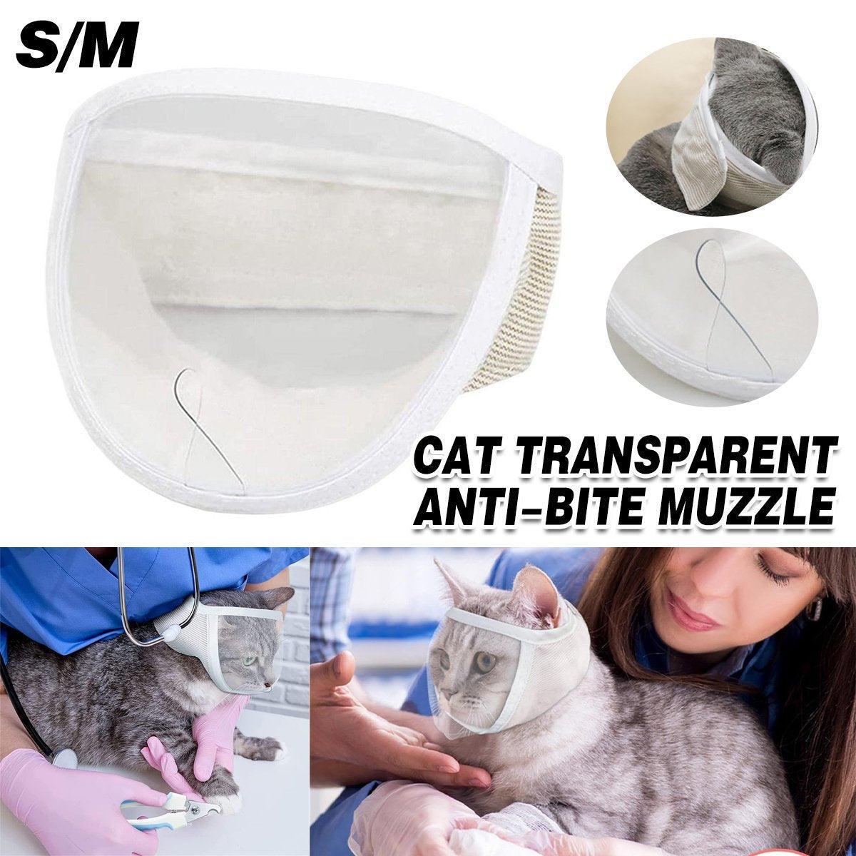 Breathable Kitten Headgear Clear Pet Mask Dog Anti Bite Scratch Protective Gear - M