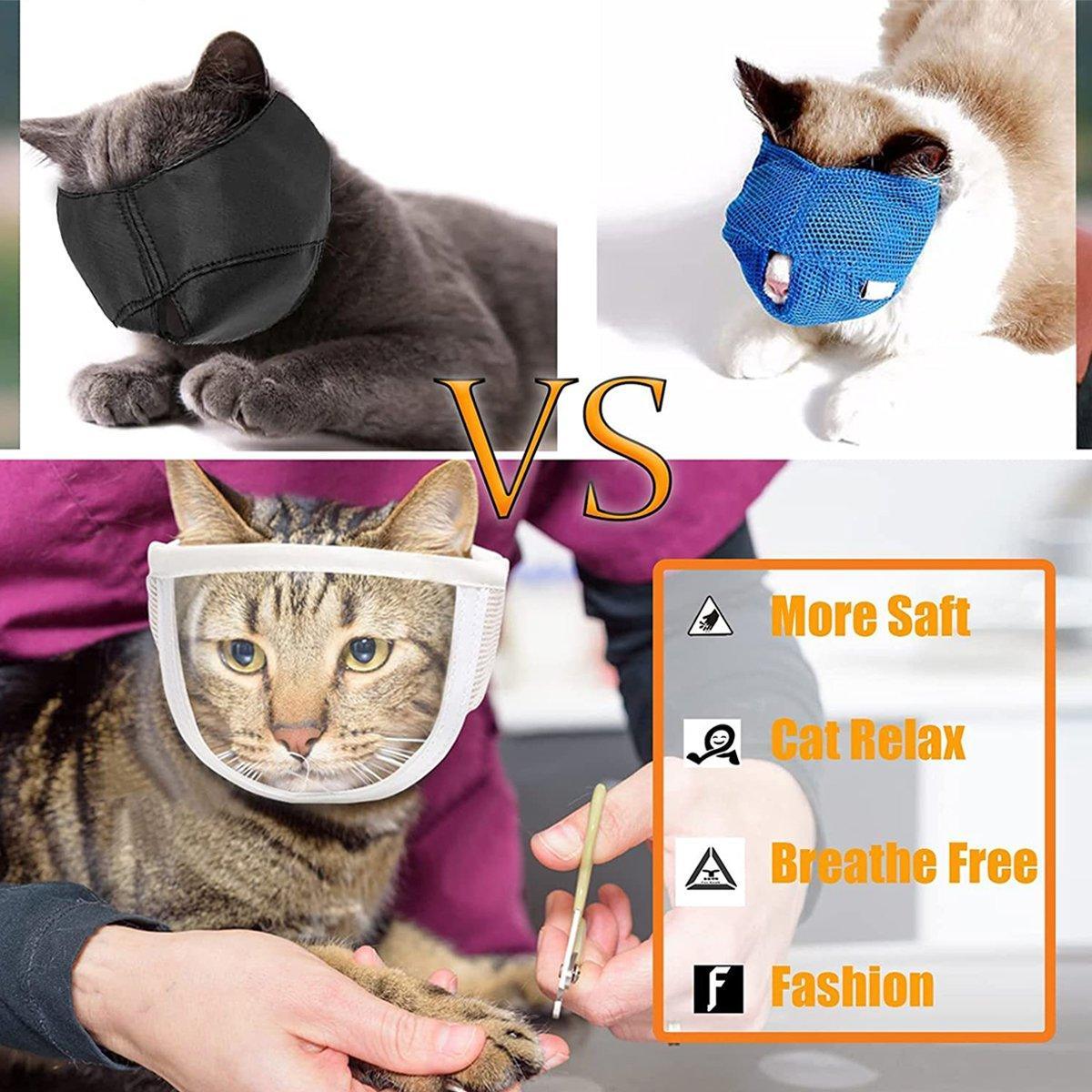 Breathable Kitten Headgear Clear Pet Mask Dog Anti Bite Scratch Protective Gear - M