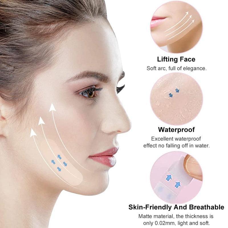 40PCS Invisible Face Lift Tapes V Shape Stickers for Makeup and Instant Slim Look