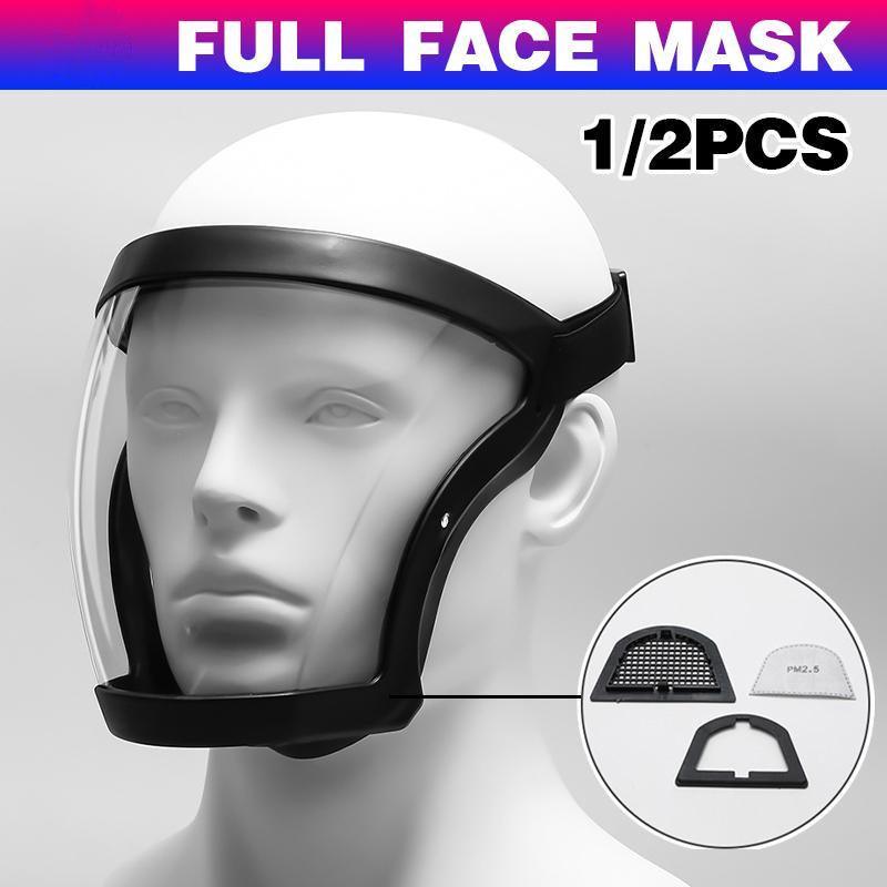 Super Protective Mask Anti-Fog Full Face Shield All-Inclusive For Men and Women - Black-1PC