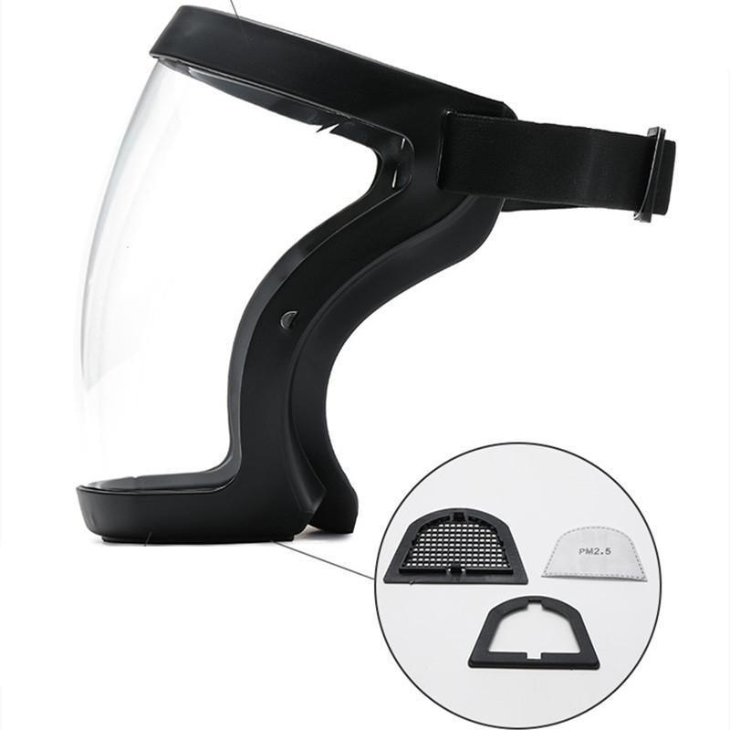Super Protective Mask Anti-Fog Full Face Shield All-Inclusive For Men and Women - Black-1PC