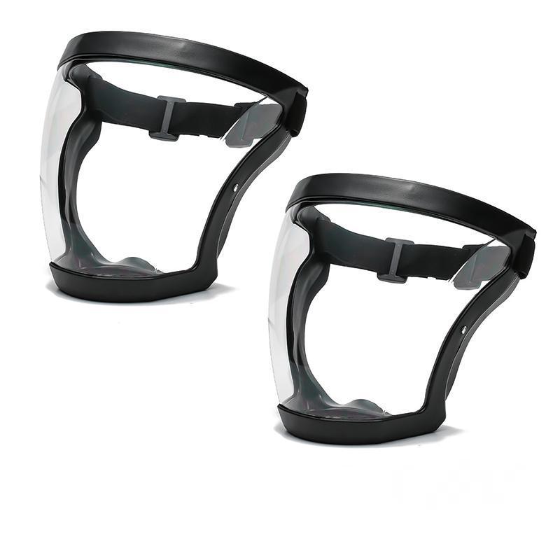 Super Protective Mask Anti-Fog Full Face Shield All-Inclusive For Men and Women - Black-2PC