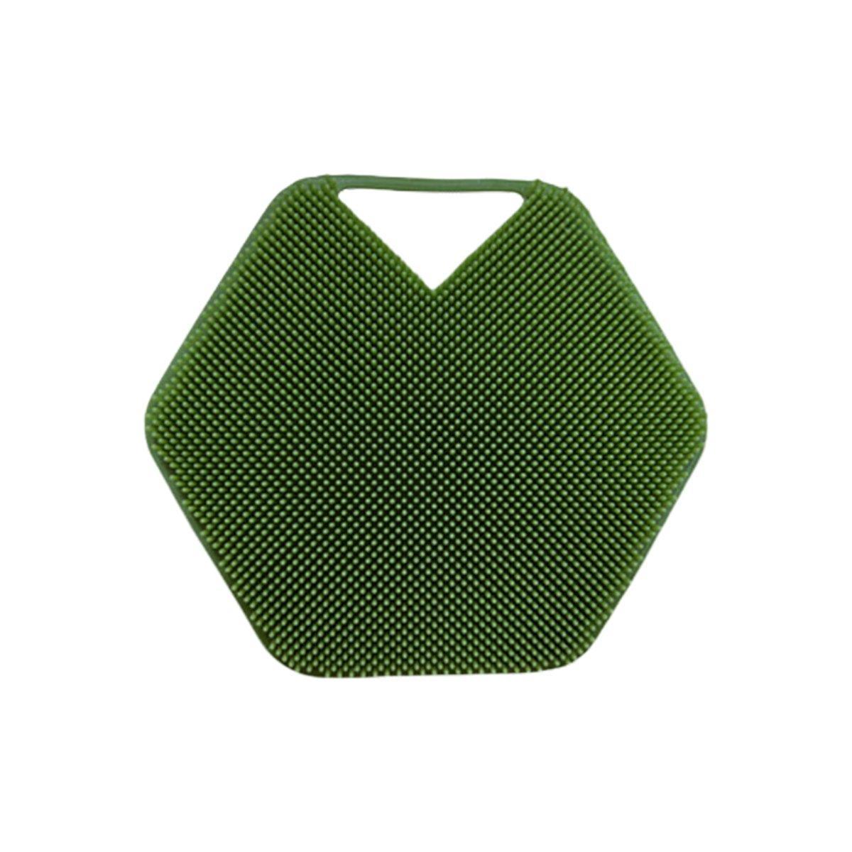 Silicone Bath Brush Soft Bristle Body Scrubber Facial Cleaning Massage Tool - Pink