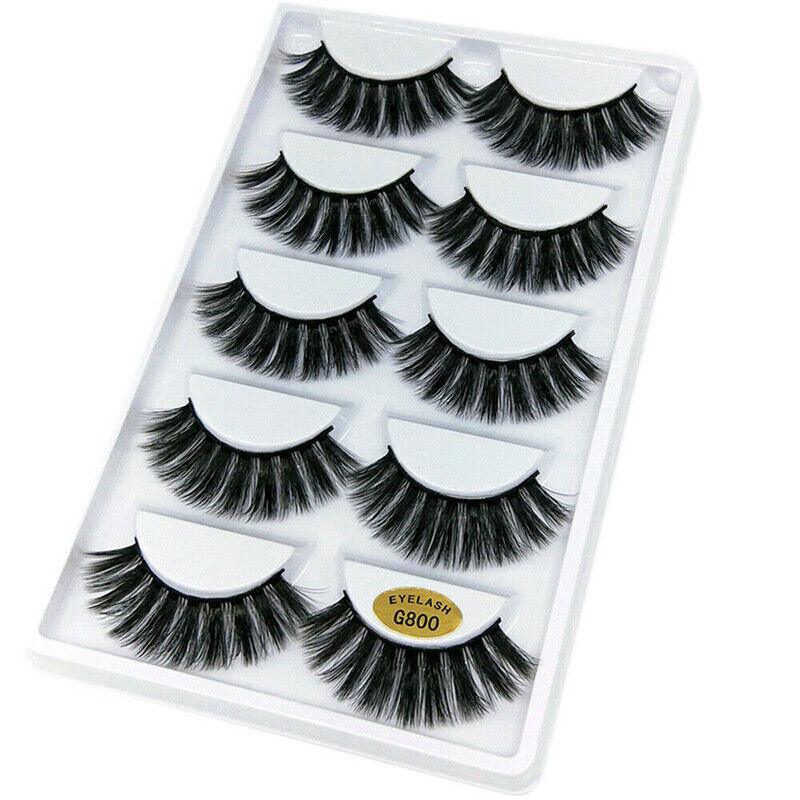 5 Pairs 3D Natural Thick False Fake Eyelashes Eye Lashes Mink Makeup Extension - G803