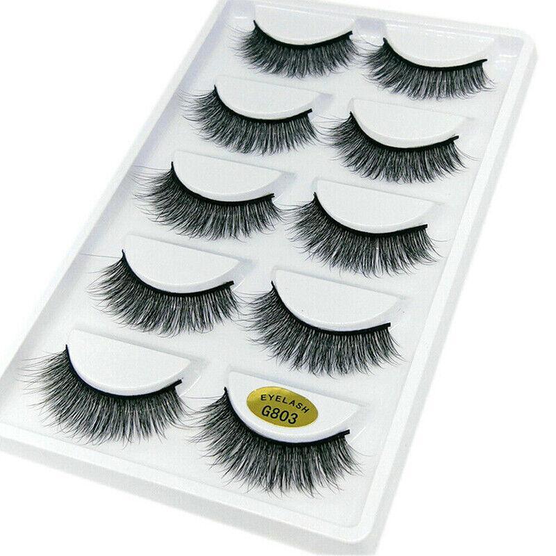 5 Pairs 3D Natural Thick False Fake Eyelashes Eye Lashes Mink Makeup Extension - G803