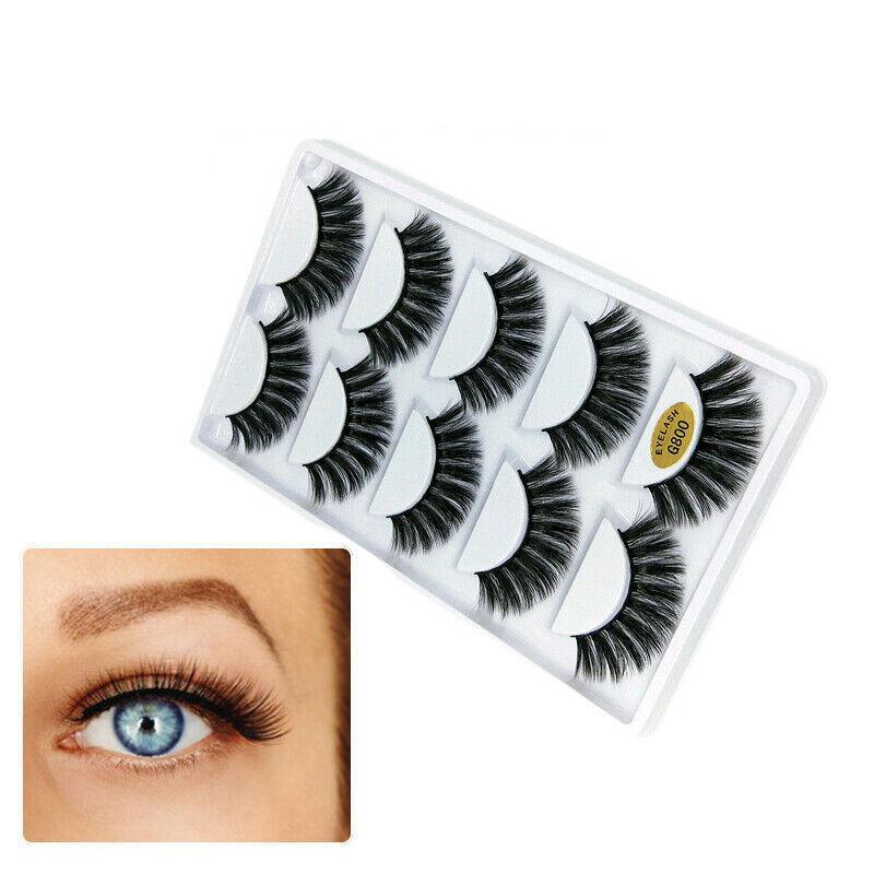 5 Pairs 3D Natural Thick False Fake Eyelashes Eye Lashes Mink Makeup Extension - G805