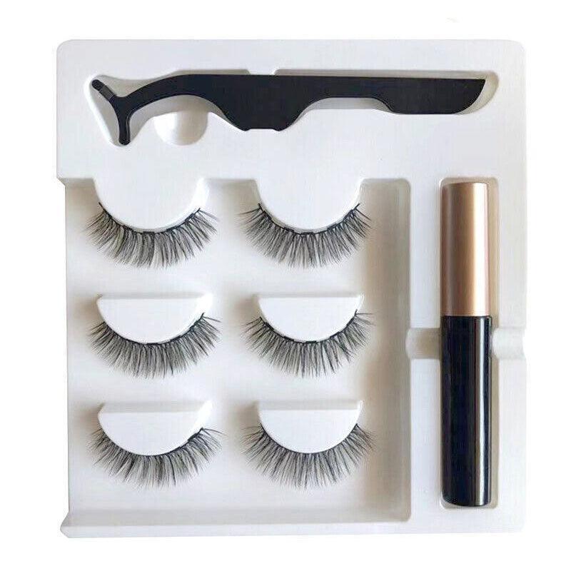 Magnetic False Eyelashes Natural Eye Lashes Extension Liquid Eyeliner Tweezer - Model 14