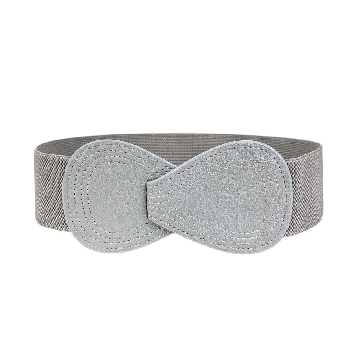 Fashion Belt Red Elastic Waist Cover Wide Belt Women Black Elastic Bow Decoration - Black