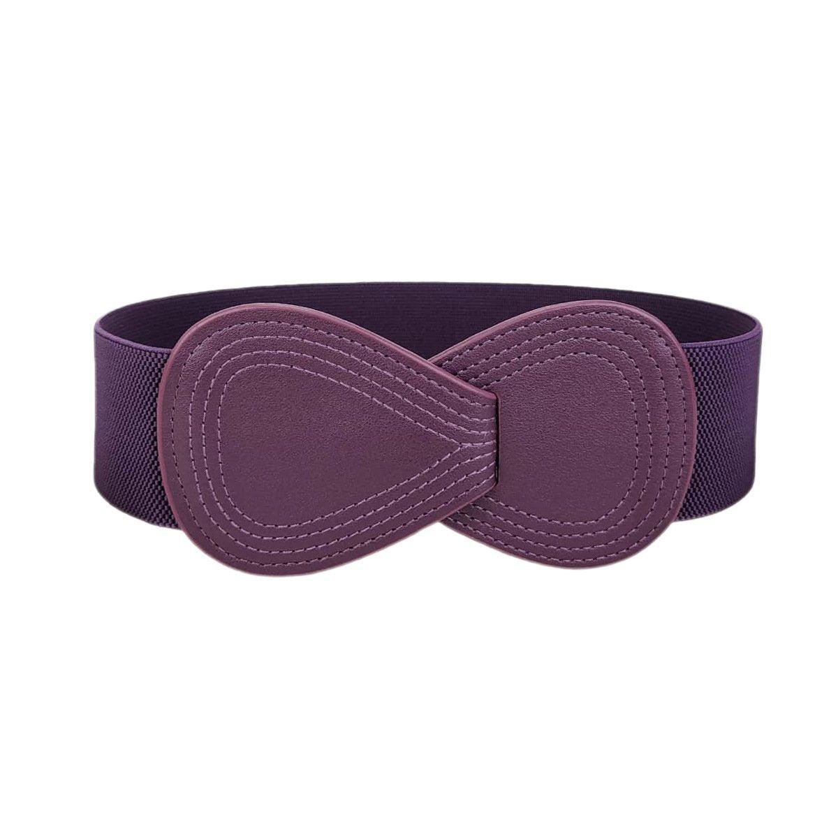 Fashion Belt Red Elastic Waist Cover Wide Belt Women Black Elastic Bow Decoration - Camel