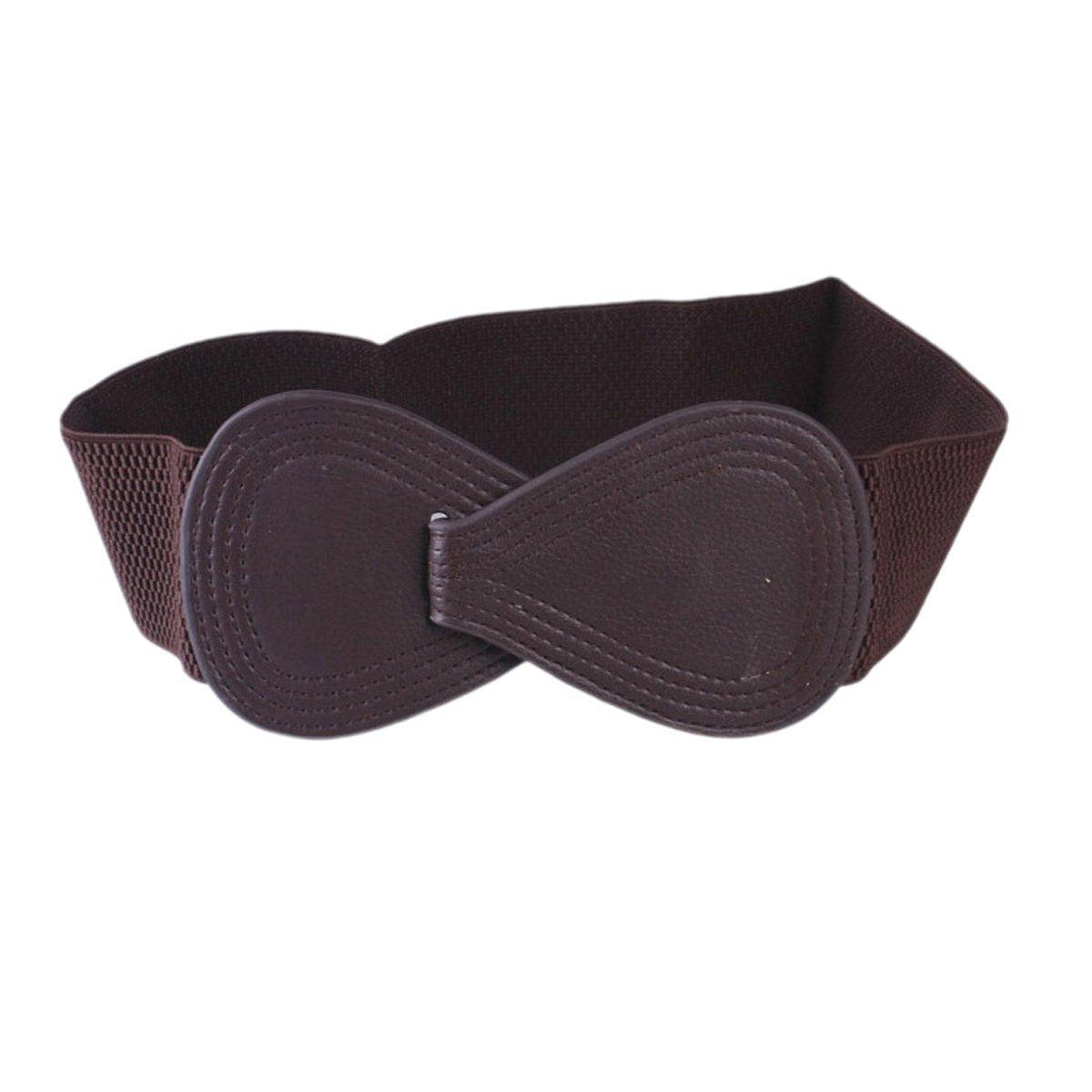 Fashion Belt Red Elastic Waist Cover Wide Belt Women Black Elastic Bow Decoration - Camel