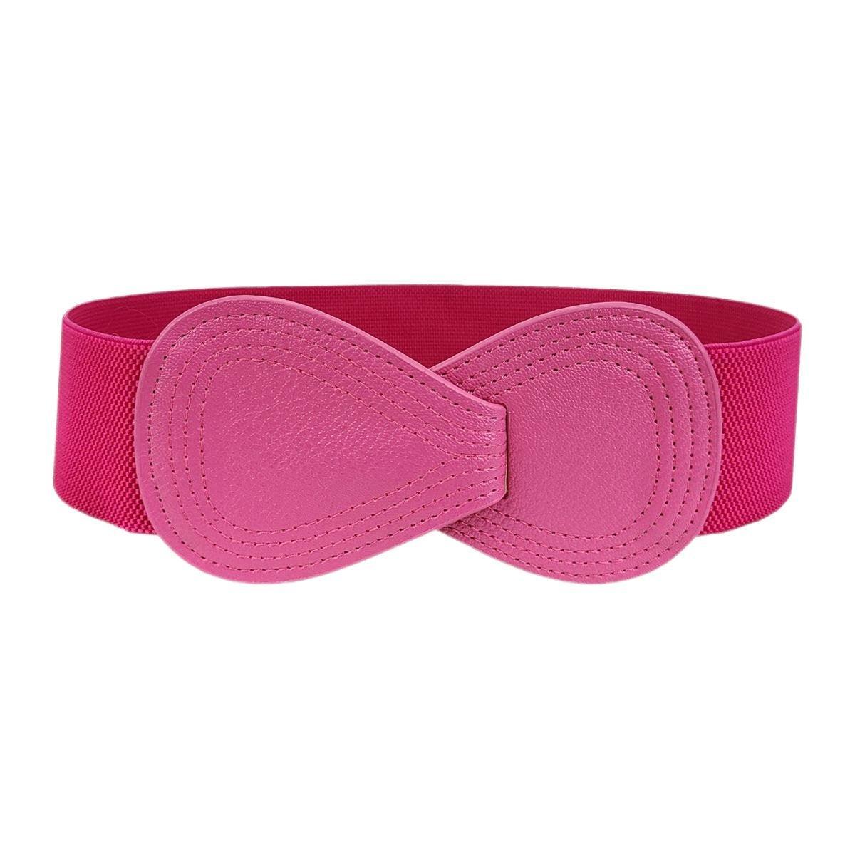 Fashion Belt Red Elastic Waist Cover Wide Belt Women Black Elastic Bow Decoration - Orange