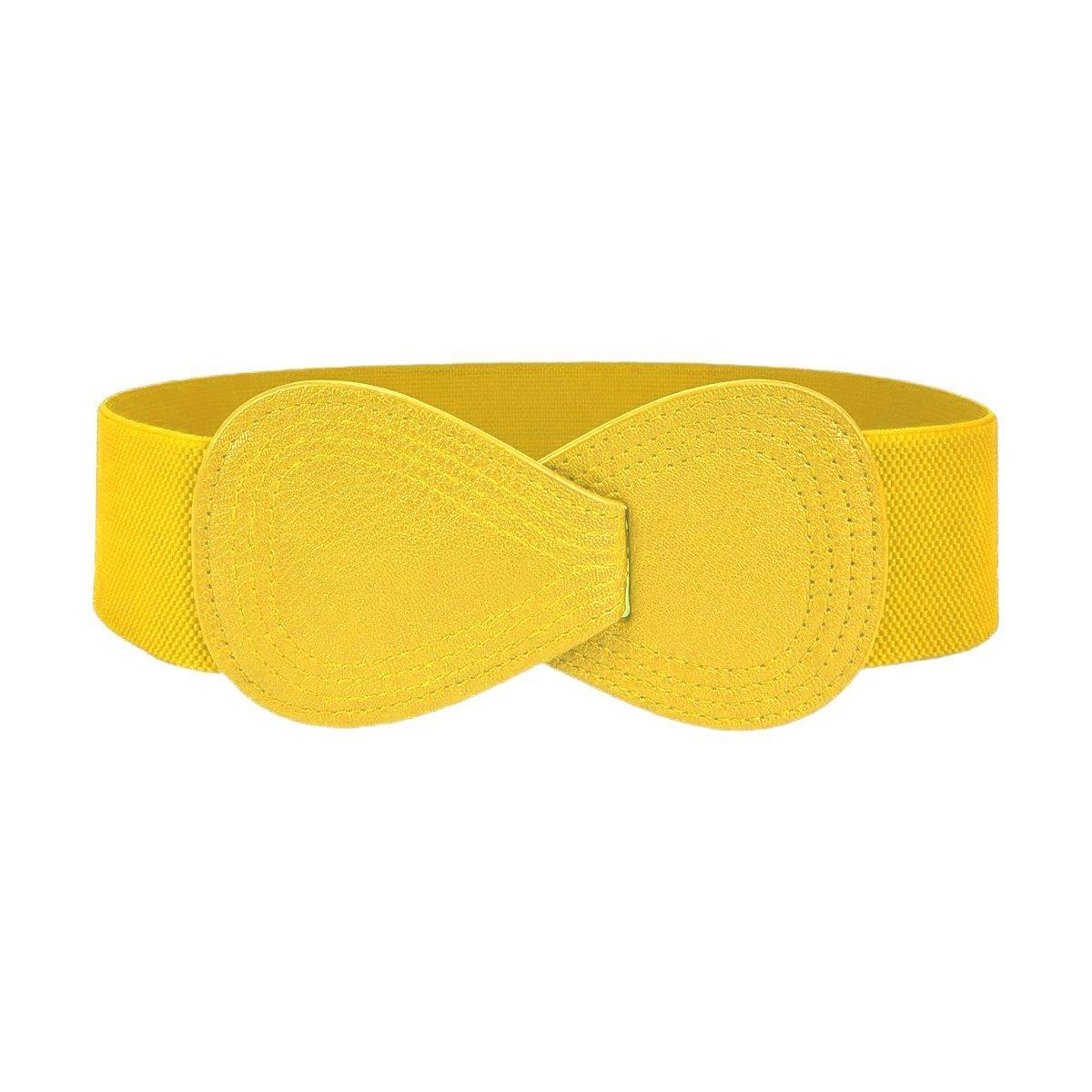 Fashion Belt Red Elastic Waist Cover Wide Belt Women Black Elastic Bow Decoration - Orange