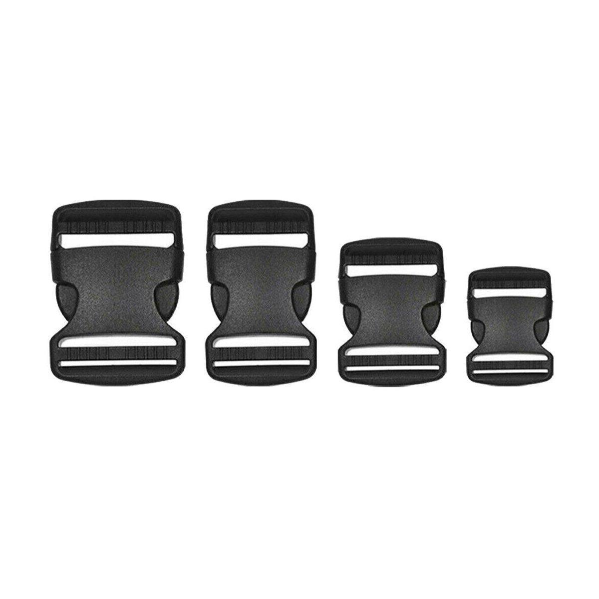 10pcs Black Plastic Buckle Clips for School Bag Backpack Strap Multifunctional - 25mm
