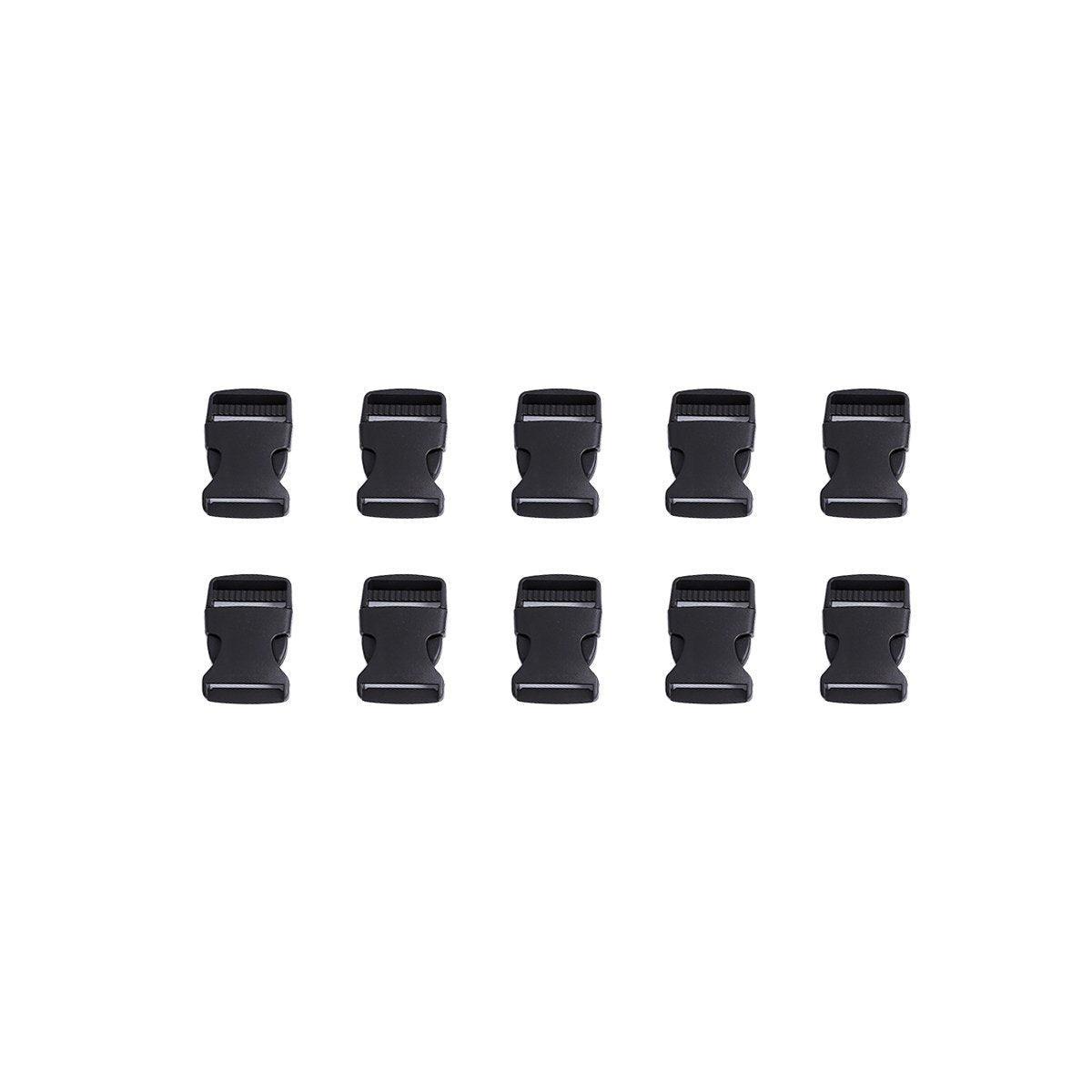 10pcs Black Plastic Buckle Clips for School Bag Backpack Strap Multifunctional - 25mm