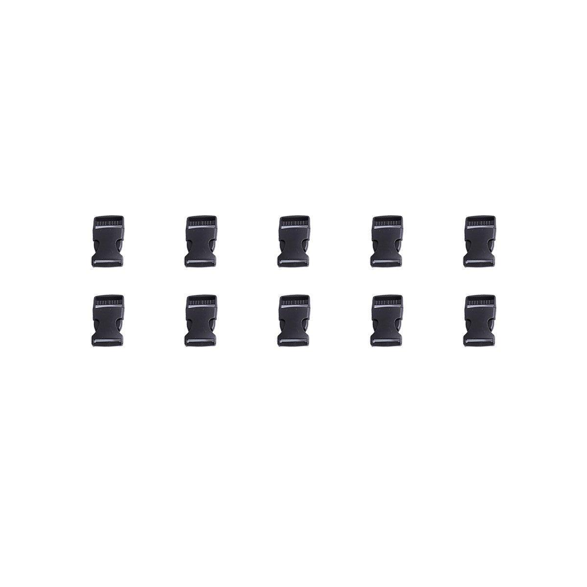 10pcs Black Plastic Buckle Clips for School Bag Backpack Strap Multifunctional - 32mm