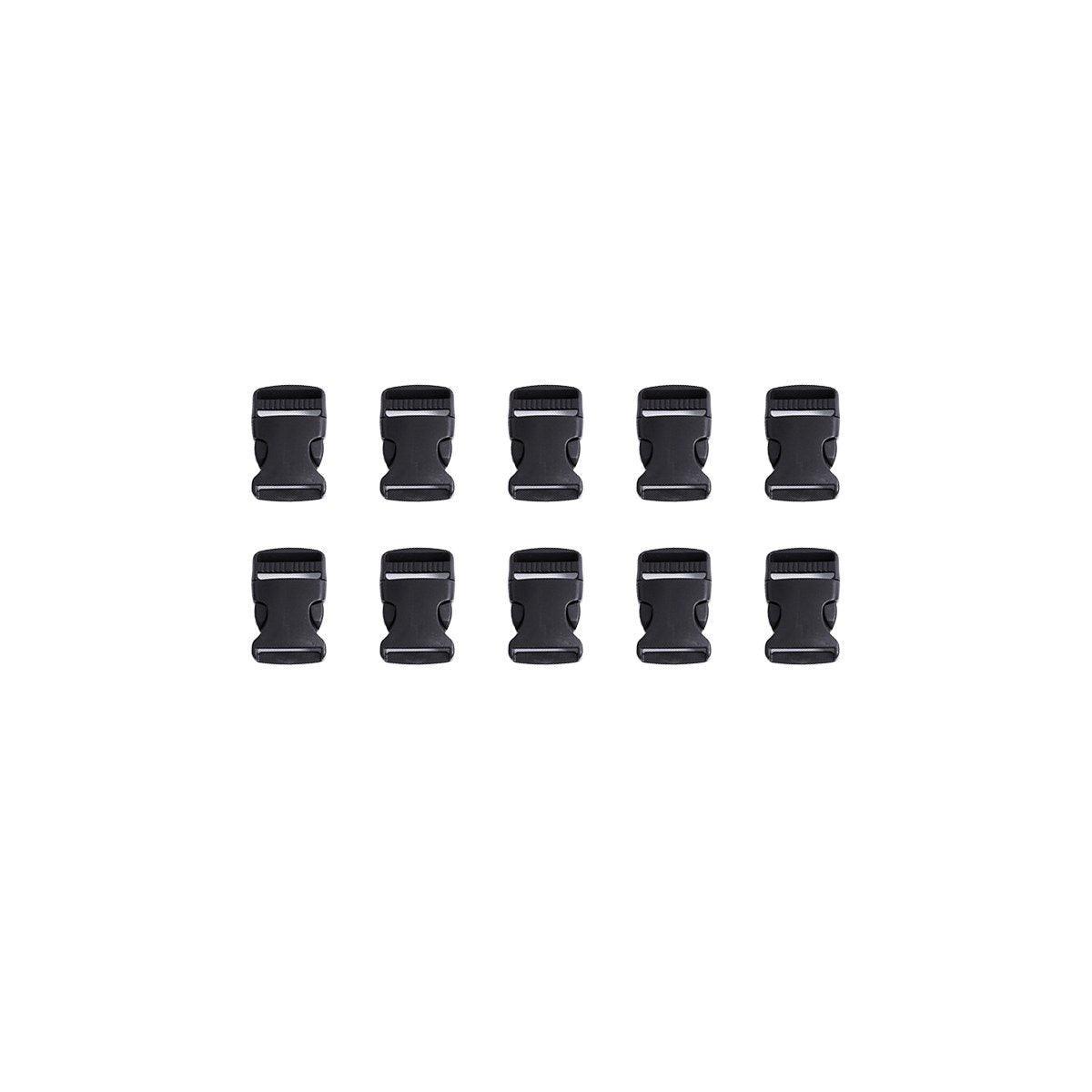10pcs Black Plastic Buckle Clips for School Bag Backpack Strap Multifunctional - 38mm