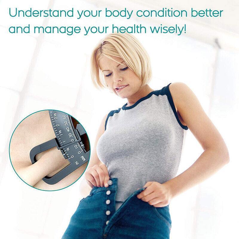 Body Fat Measurement Testing Caliper Skinfold Skin Fold Gym Weight Loss Test Au - Black