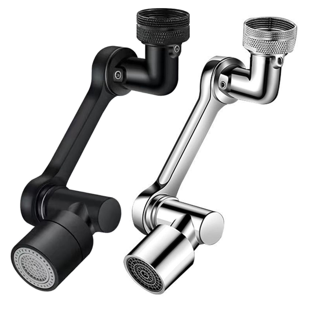 Multifunction Mechanical Arm Faucet Extender Rotatable Sink Tap Adapter Joint - Black