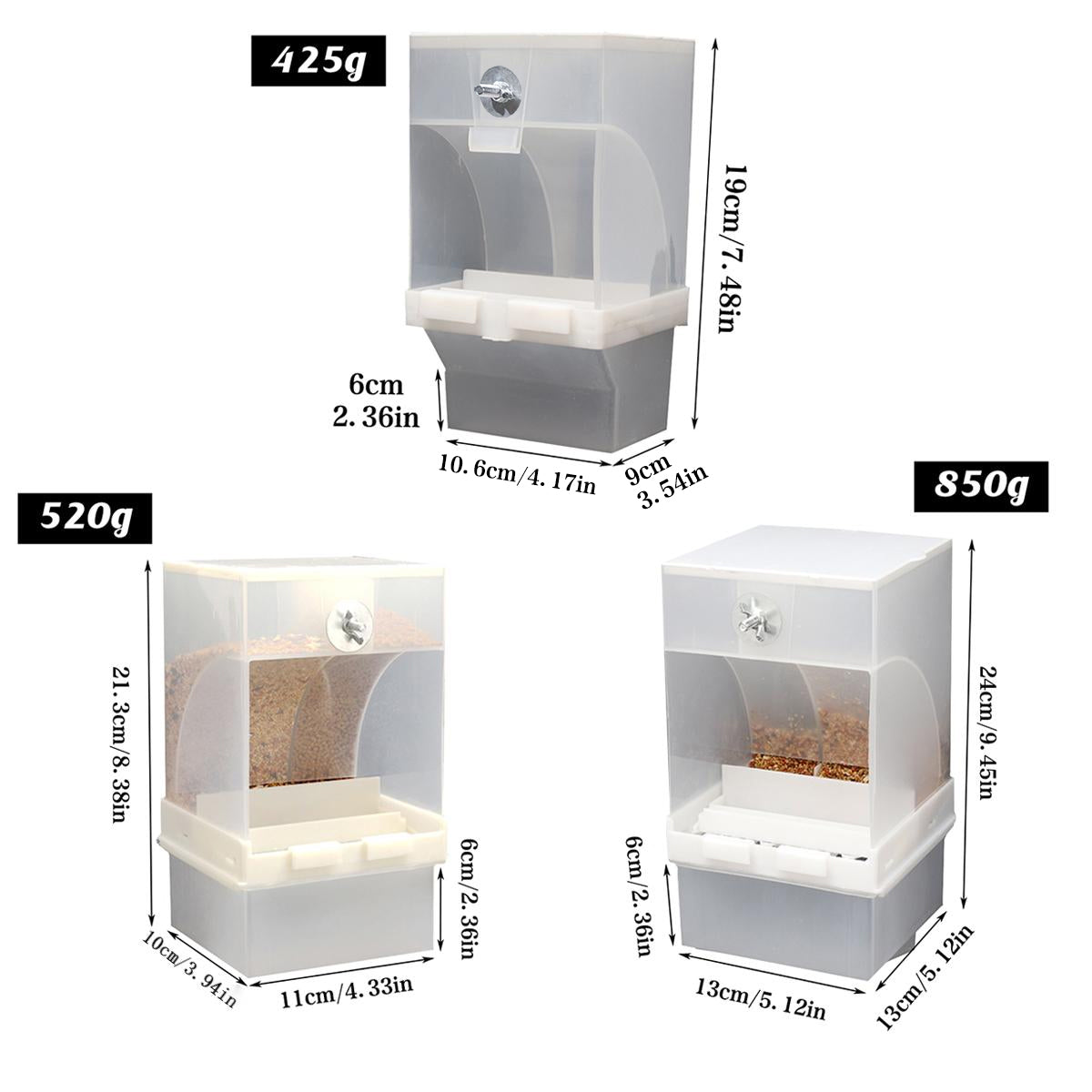 1 pc Automatic Bird Feeder Bird Feeder Cage Accessories Automatic Feed Cage - 425g