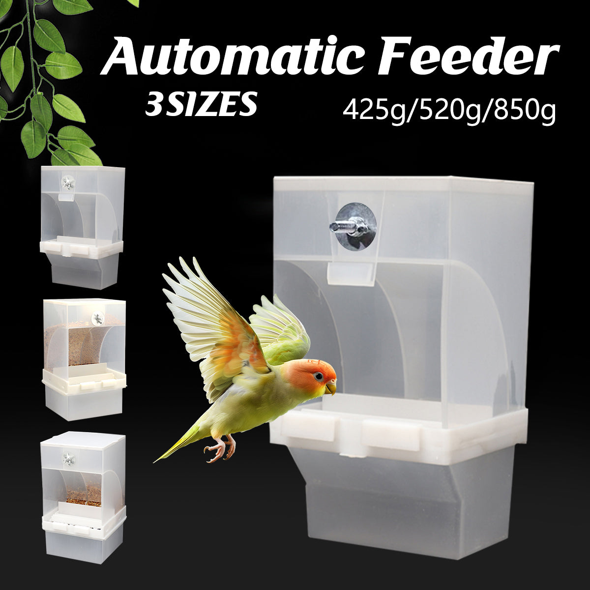 1 pc Automatic Bird Feeder Bird Feeder Cage Accessories Automatic Feed Cage - 520g