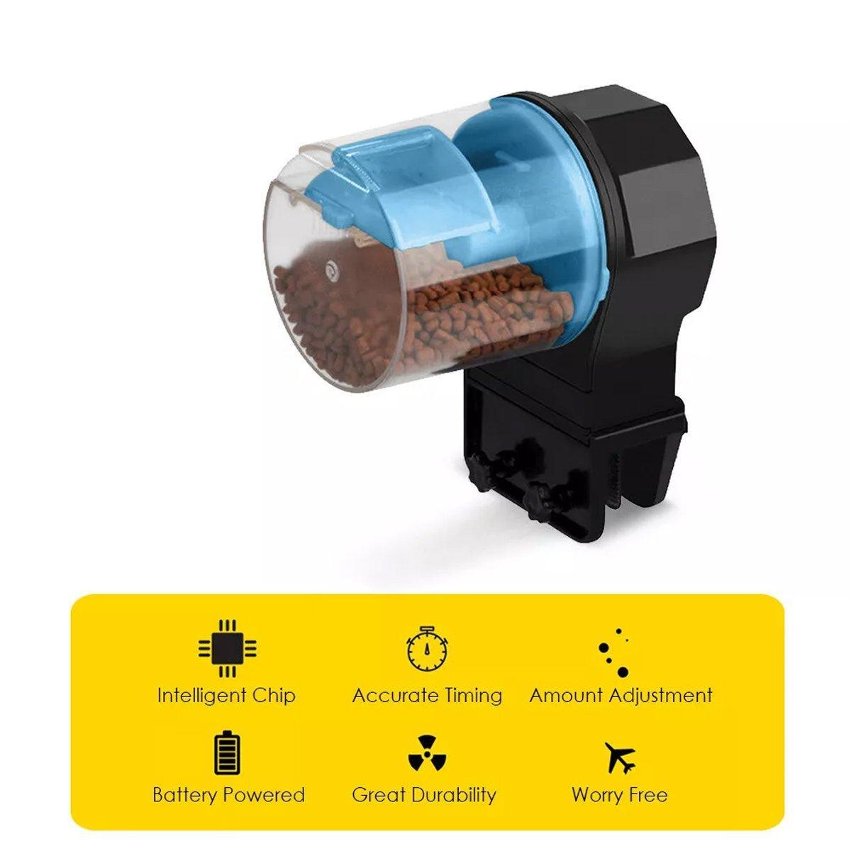 Intelligent Automatic Fish Feeder for Aquarium Large Capacity Timing Feeder - Yellow