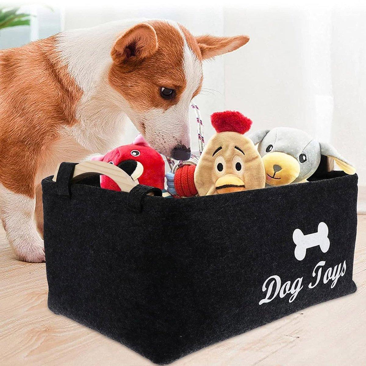 Large Felt Storage Basket for Dog Toys Dirty Clothes Sundries Home Organizer