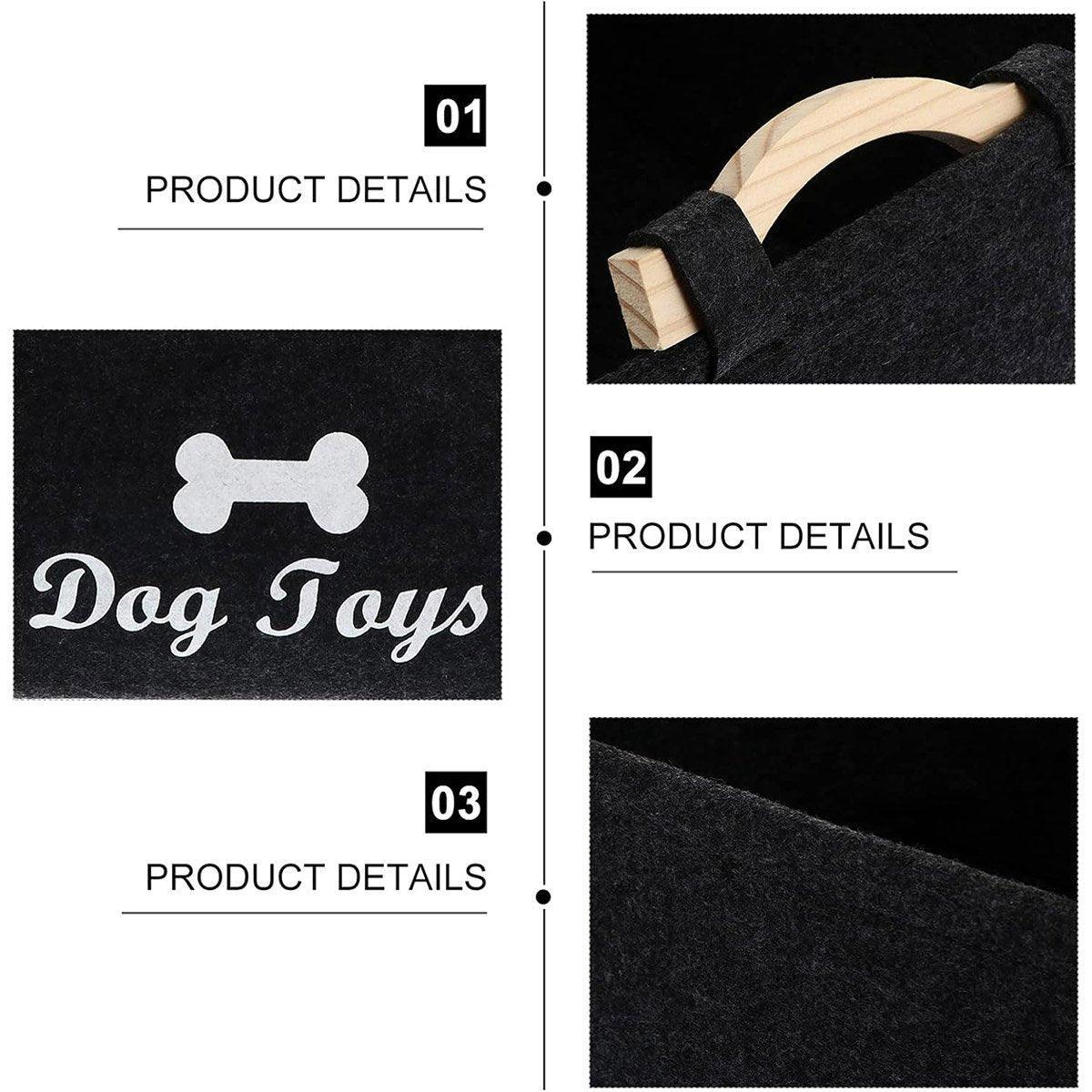 Large Felt Storage Basket for Dog Toys Dirty Clothes Sundries Home Organizer