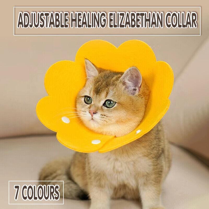 Pet Dog Cat Adjustable Soft Healing Elizabethan Collar Cone Medical Protective - Yellow