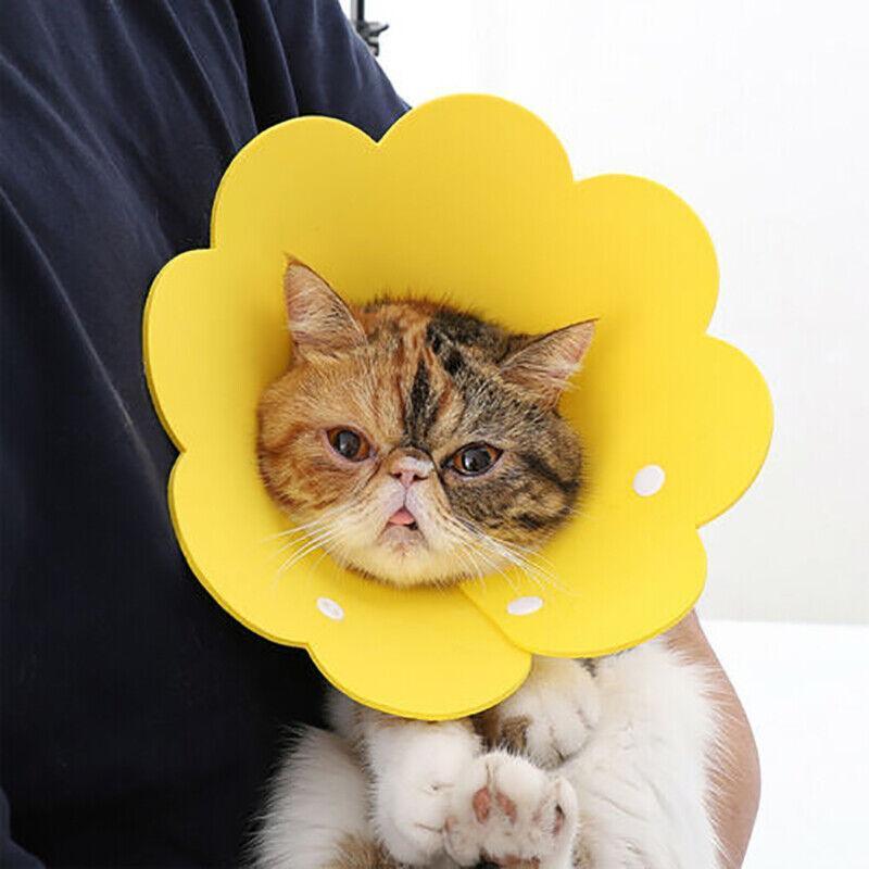 Pet Dog Cat Adjustable Soft Healing Elizabethan Collar Cone Medical Protective - Yellow