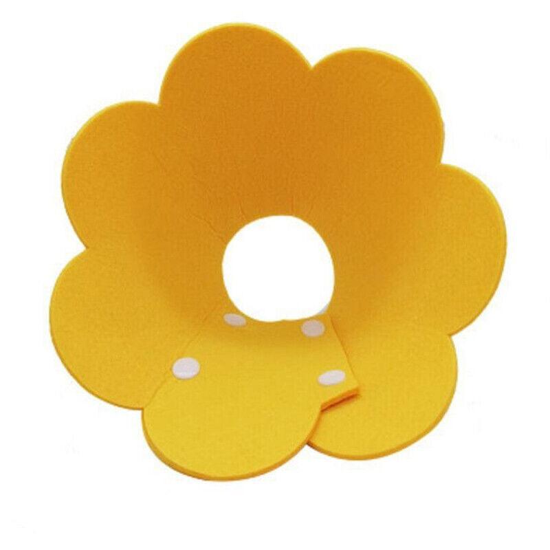 Pet Dog Cat Adjustable Soft Healing Elizabethan Collar Cone Medical Protective - Yellow