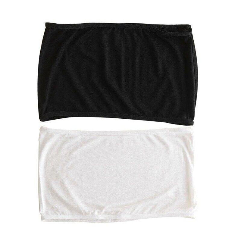 Female Strapless Boob Tube Top Bandeau Bra Modal Ladies Modal Stomacher Wrapped - Black