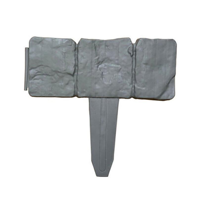 20pcs Garden Fence Edging Plastic Lawn Border for Outdoor Yard Flower Bed - Black