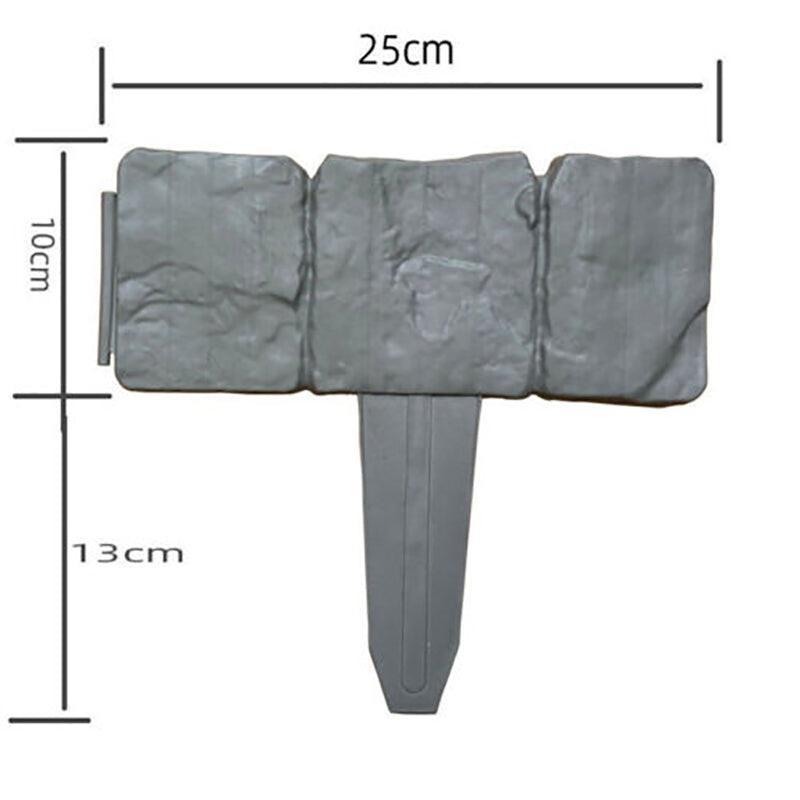 20pcs Garden Fence Edging Plastic Lawn Border for Outdoor Yard Flower Bed - Grey