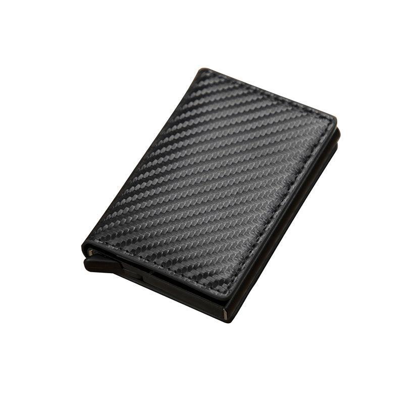 RFID Blocking Leather Card Wallet with Money Clip for Men Credit Holder - Black