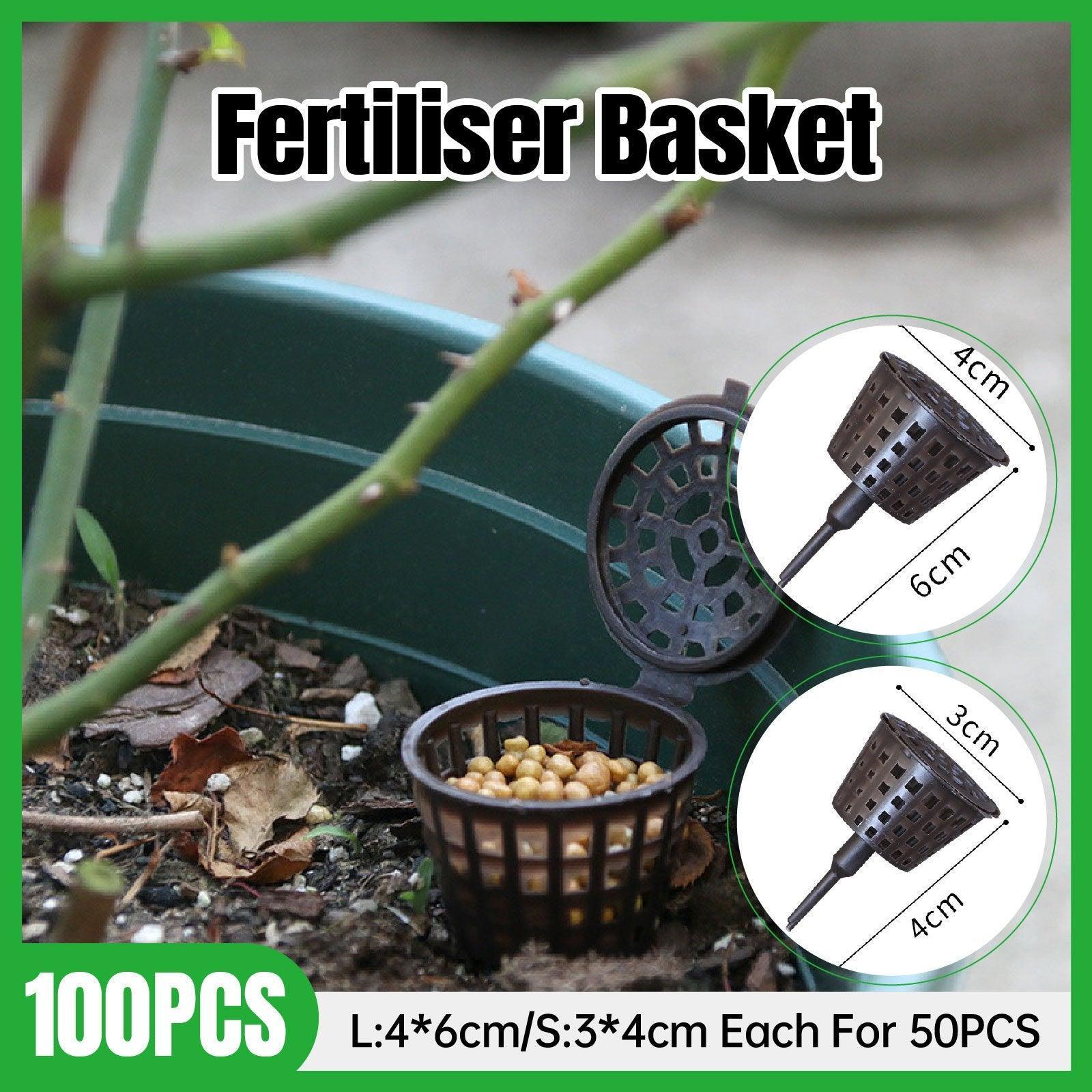 100x Plastic Fertilizer Baskets with Lid Balcony Gardening Tools Bonsai Supplies