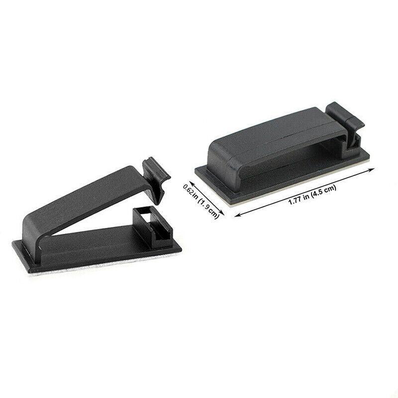 Adhesive Cable Clips Management Clamp Wire Organiser Rectangle Tidy Desk Holder