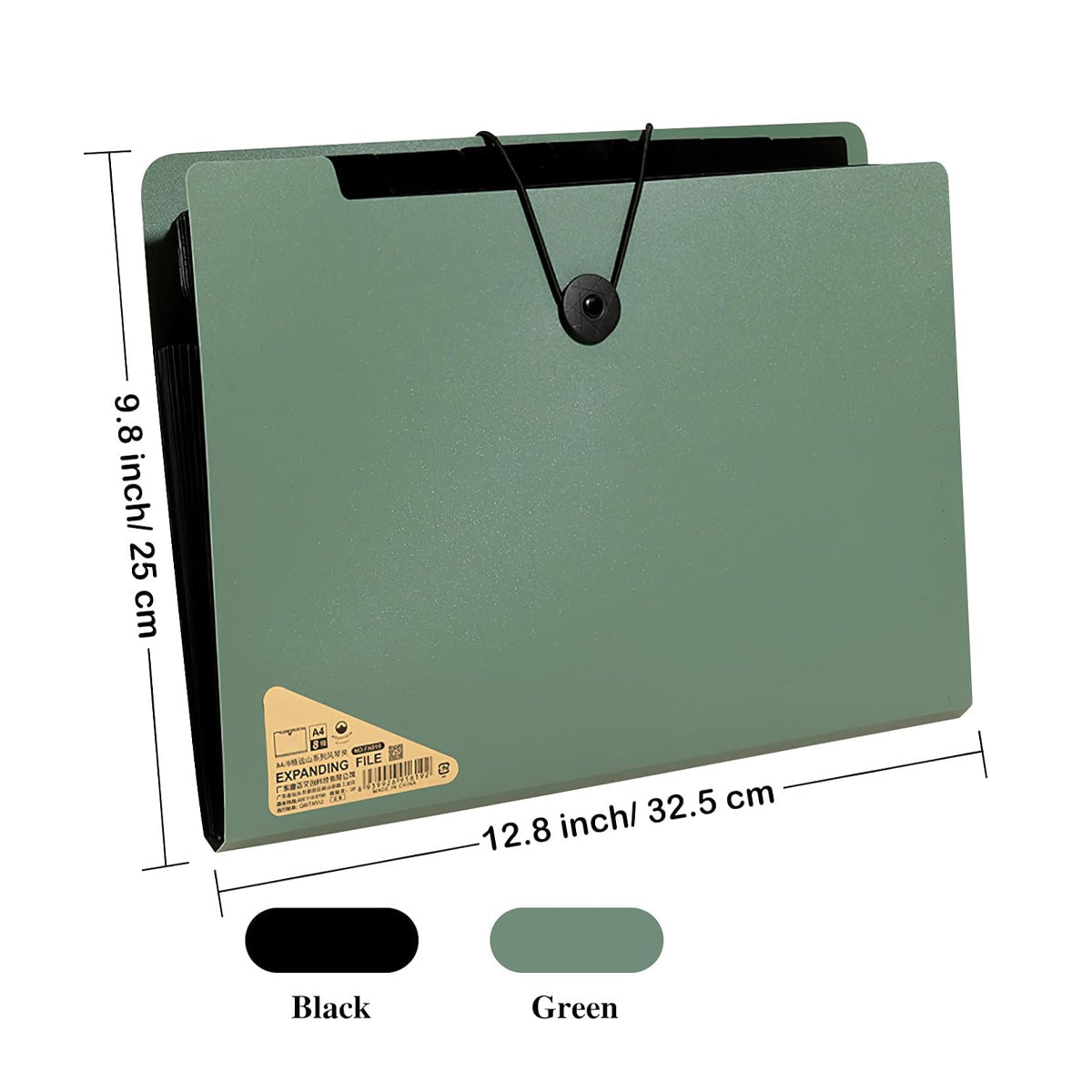 8 Cell File Folder Organizer Bag Test Paper Storage Document Holder School Office - Green