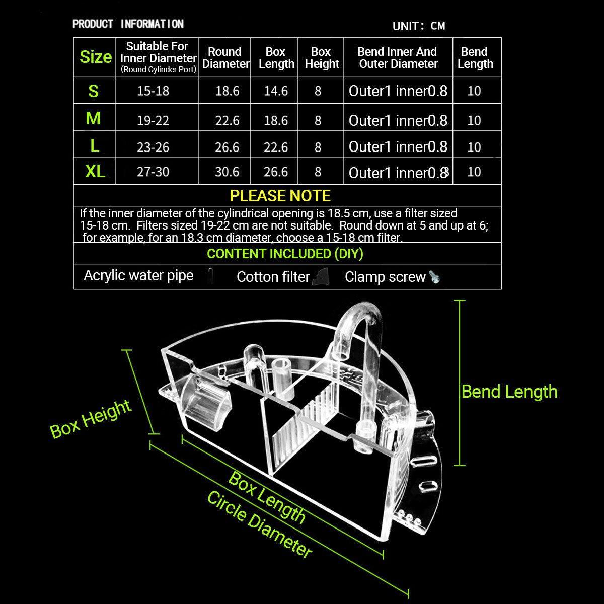 Round Fish Tank Filter Box Aquarium Trickle Box Small External Top Quiet Water Purification Three-in-One Filter - S