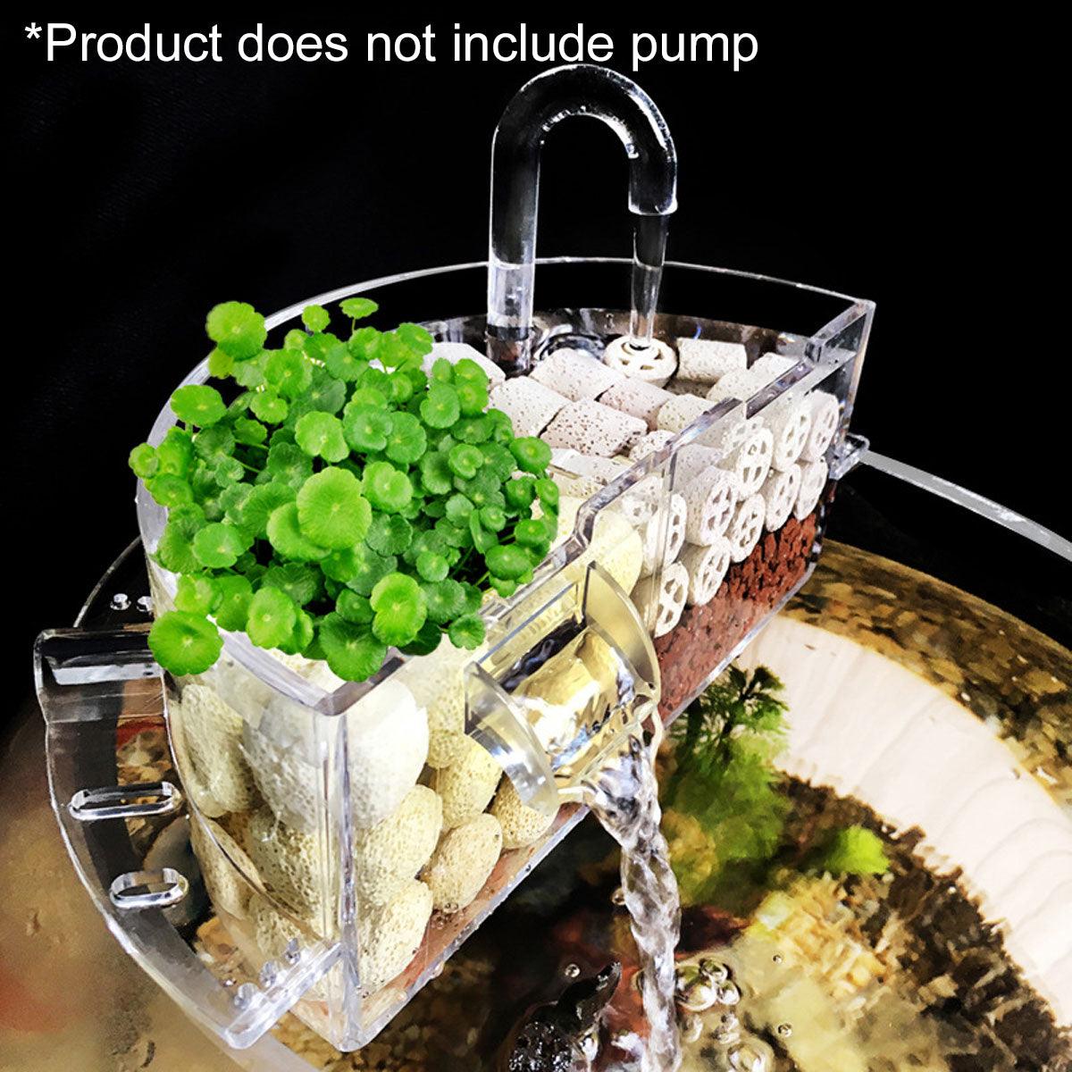 Round Fish Tank Filter Box Aquarium Trickle Box Small External Top Quiet Water Purification Three-in-One Filter - S