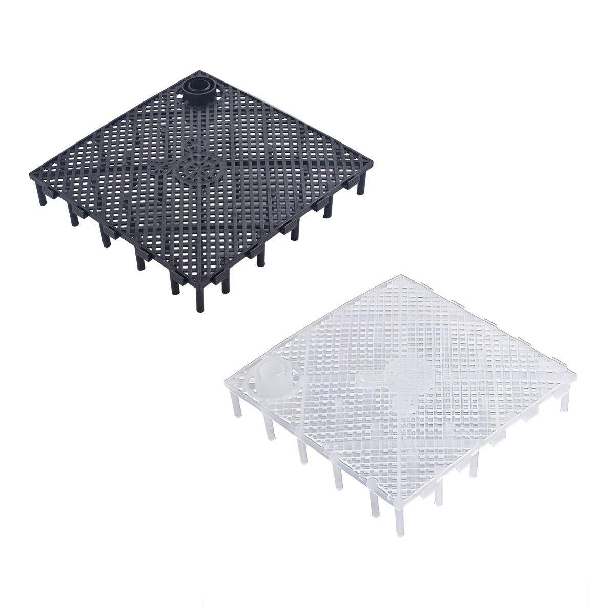 Fish Tank Aquarium Under Gravel Filter System Safe Filtration Plate Board Kit - Black-10PCS