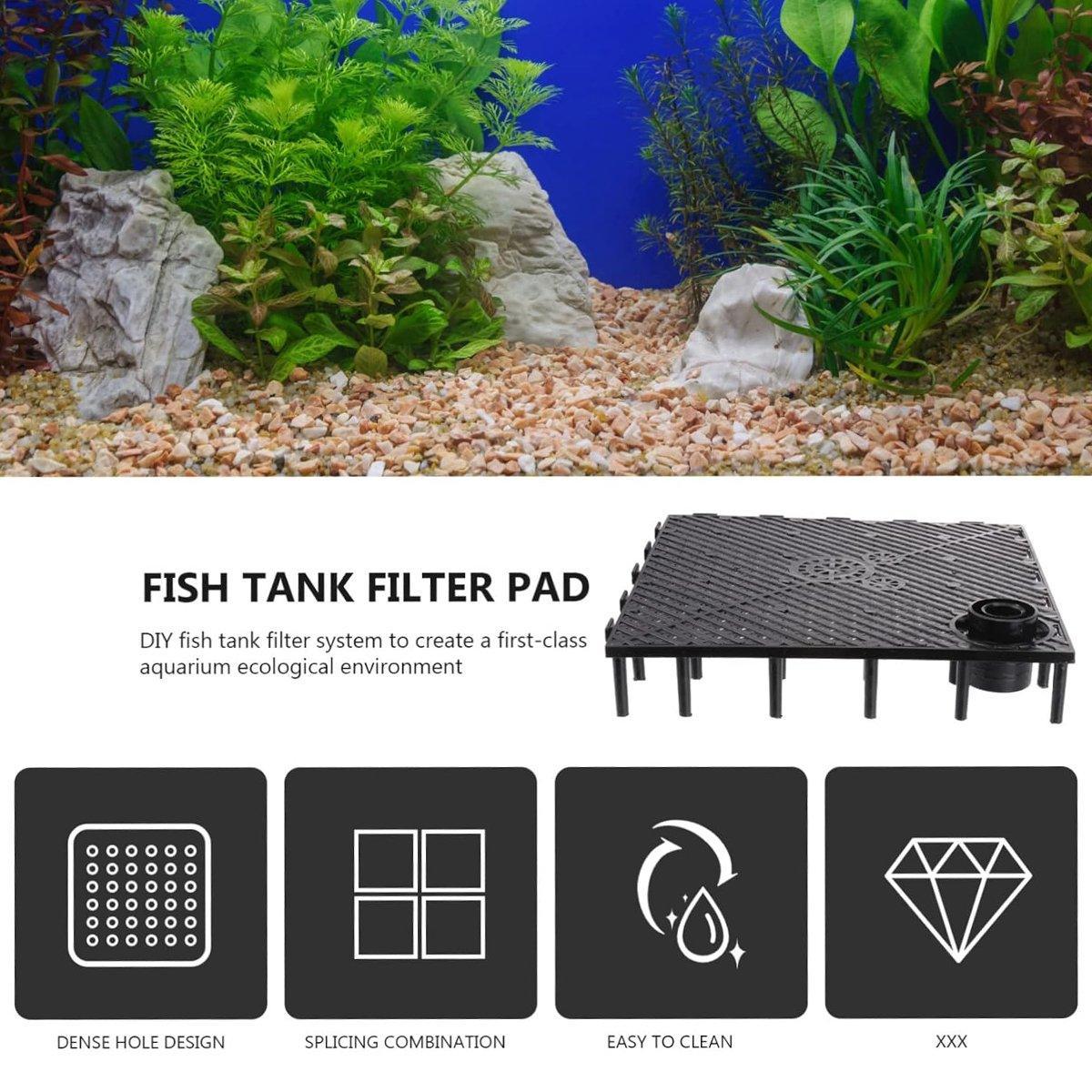 Fish Tank Aquarium Under Gravel Filter System Safe Filtration Plate Board Kit - Black-10PCS