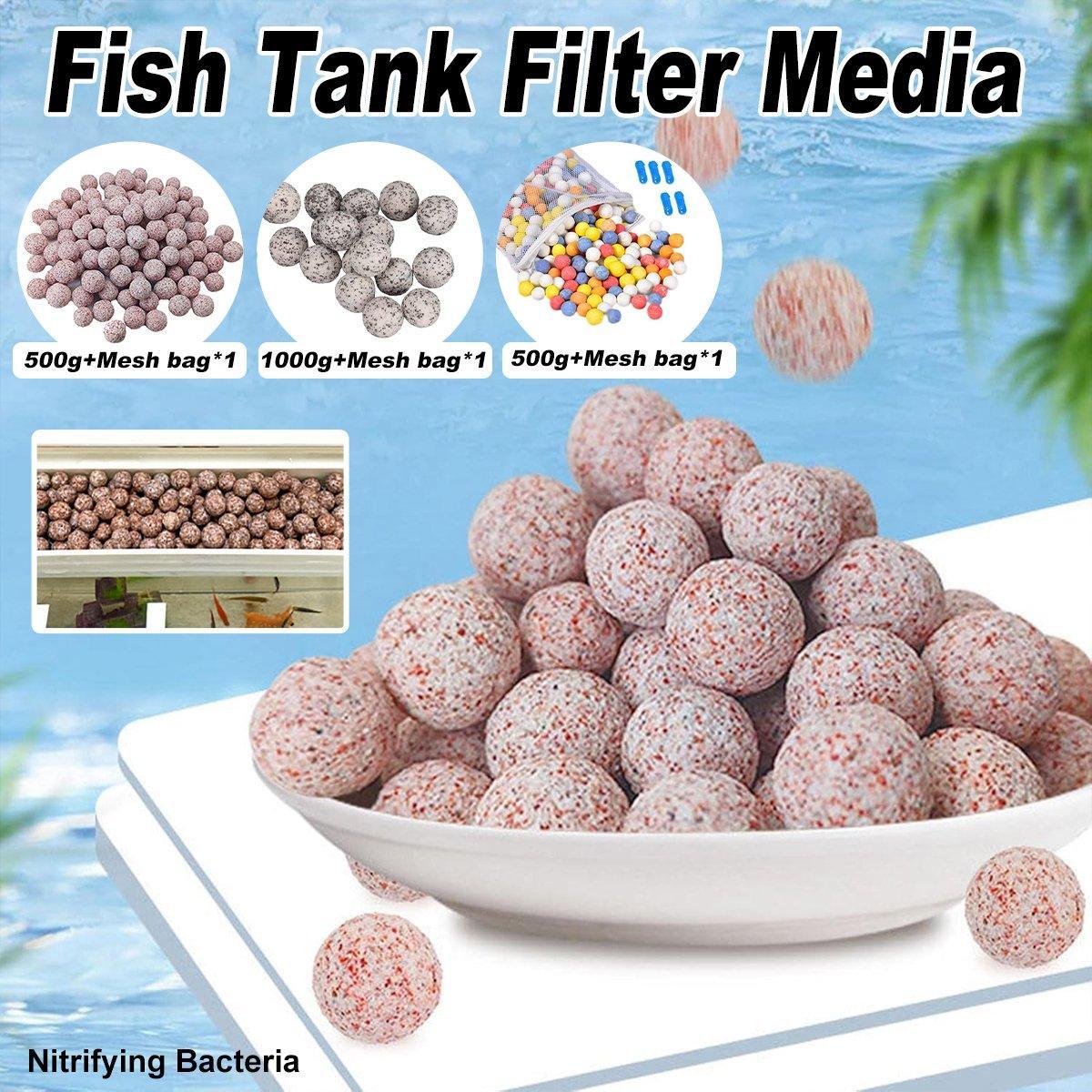 Quartz Ball Ceramic Bio Ball Filter Media Biological Ring for Aquarium Fish Tank - Pink-500g