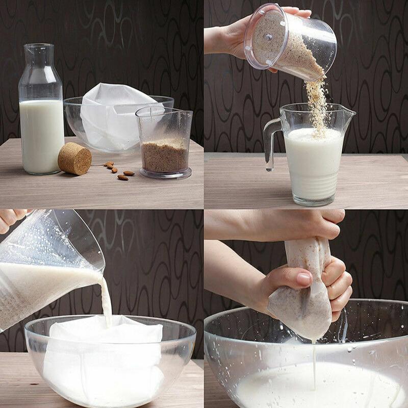 Micron Reusable Nylon Fine Mesh Food Strainer Filter Bag for Nut Milk Coffee - 45 X 30 CM