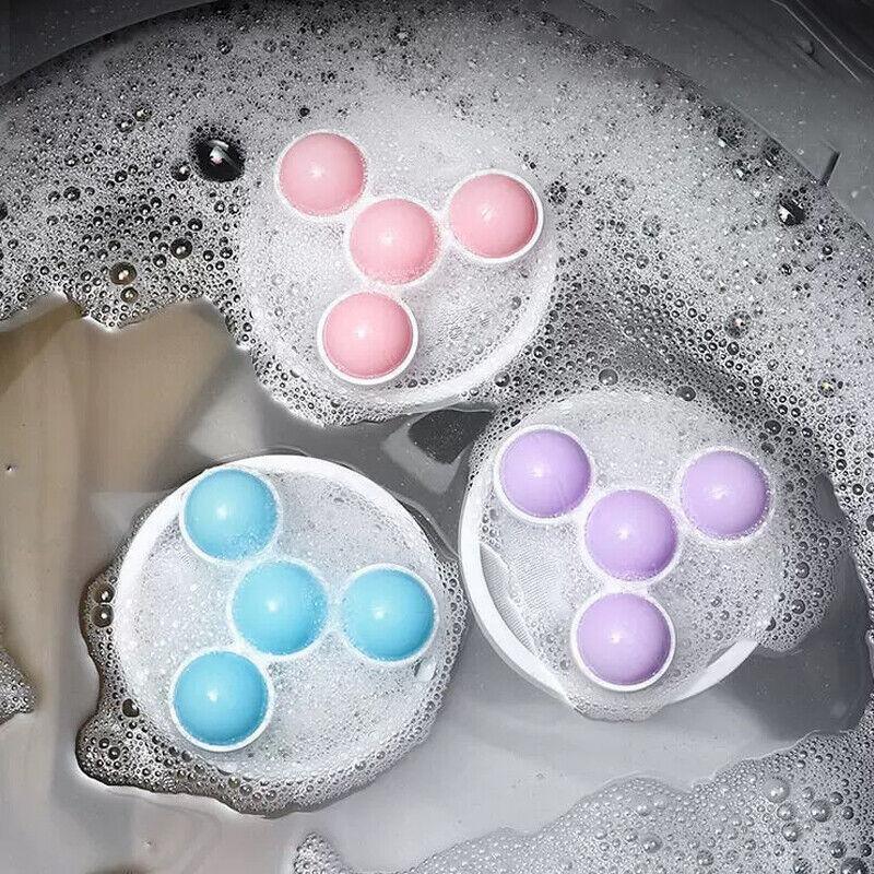 2 Pcs Reusable Hair Lint Catcher Removal Net Bag Wash Machine Float Filter - Pink
