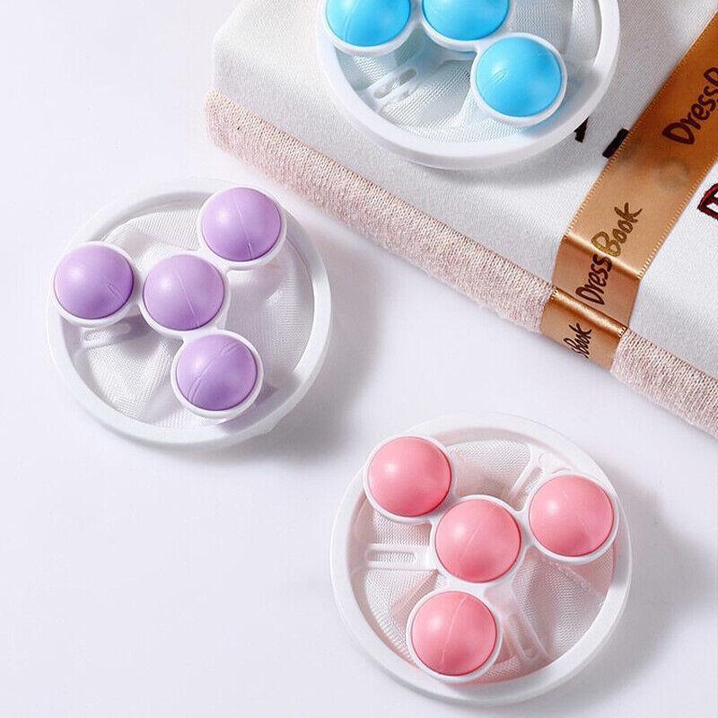 2 Pcs Reusable Hair Lint Catcher Removal Net Bag Wash Machine Float Filter - Purple