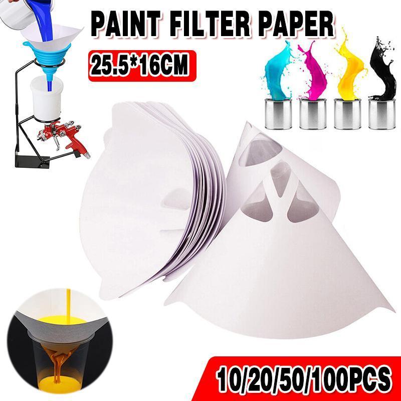 Up to 100PCS Micron Paint Paper Strainers Sieve Filter Nylon Mesh Net Funnel - 10PCS